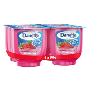 Danette Dessert Strawberry Flavour 4 X 90G