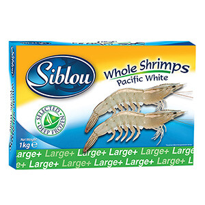 Siblou Frz Shrimps Pacific White Whole 1Kg 21/25