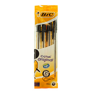 Bic Cristal Medium Pouch *4 Black