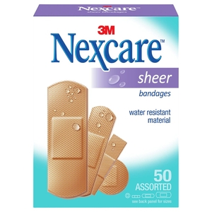 Nexcare One Size Sheer Bandages 50 Pieces