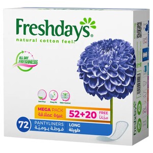 Freshdays Pantyliners Long 72 Pieces