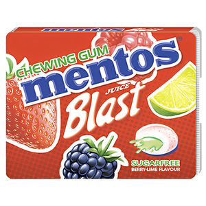 Mentos Gum Juice Blast Berry Lime 8 Pieces 13.2G