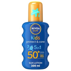 Nivea Sun Kids Protect & Care Spf50+ Coloured Spray 200Ml