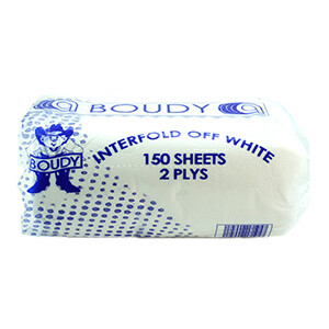 Boudy Interfold Off White 2P 150Sheets*10