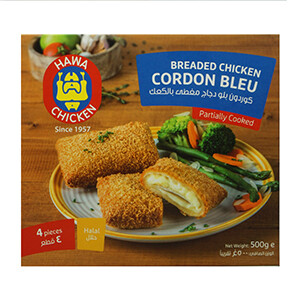 Hawa Chicken Frozen Breaded Chicken Cordon Bleu 4 Pieces 500G