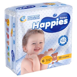 Happies Diapers Size 6-17Kg 18 Pieces