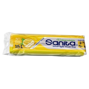 Sanita Scented Trash Bags Lemon Zest Small 15L 30 Pieces