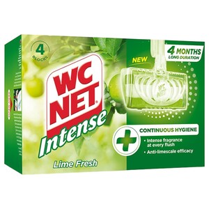 Wc Net Toilet Cleaner Intense Lime Fresh 4 Pieces