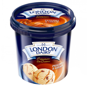 London Dairy Ice Cream Pralines & Cream 125Ml