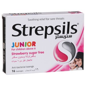 Strepsils Strawberry Sugar Free Lozenge 16 Pieces