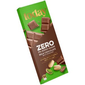 Today Milk Chocolate Tablet With Pistachio 0% Added Sugar 65G