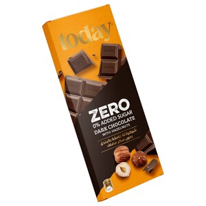 Today Dark Chocolate Hazelnuts 0% Zero Added Sugar 65G