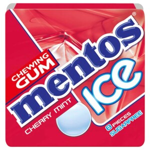 Mentos Ice Gum Cherry Mint Sugar Free 8 Pieces 11.44G