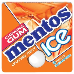 Mentos Ice Gum Orange Sugar Free 8 Pieces 11.44G