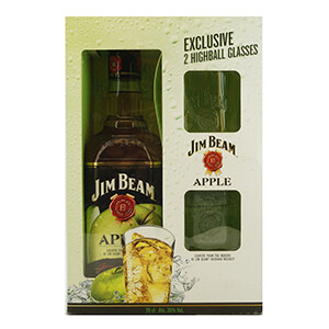 Jim Beam Apple 70Cl + 2*Glass Free