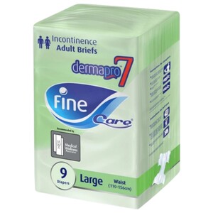 Fine Care Adult Briefs Large 9 Pieces