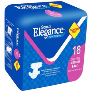 Elegance Adult Diapers Medium 18 Pieces