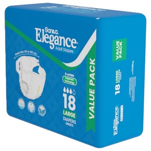 Elegance Adult Diapers Large 18 Pieces