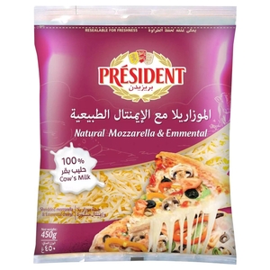 Président Mozzarella And Emmental Cheese Shredded 450G