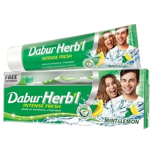 Dabur Herbl Toothpaste Mint & Lemon 150G + Toothbrush Free