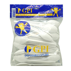 Gpi Plastic White Spoon 100 Pieces