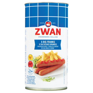 Zwan 6 Big Franks Chicken & Beef 300G