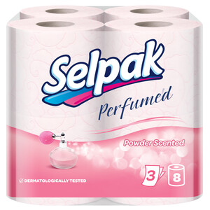 Selpak Toilet Paper 8 Rolls Powder Scented