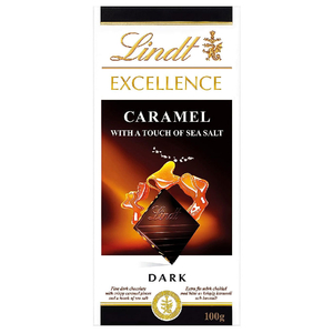Lindt Excellence Dark Chocolate Tablet Caramel 100G