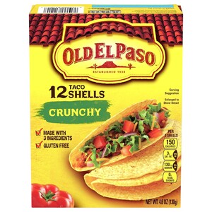 Old El Paso 12 Taco Shells Crunchy 130G
