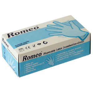 Romeo Latex Disposable Examination Gloves Medium 100 Pieces