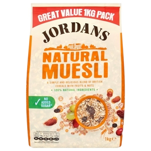 Jordans Muesli Natural Sugar Free 1Kg