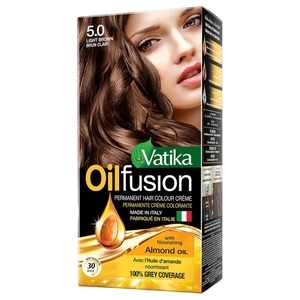 Vatika Naturals Oil Fusion Permanent Hair Color Kit Light Brown 5.0