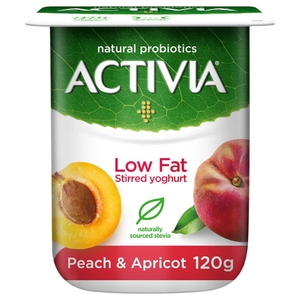 Activia Yoghurt Light Peach & Apricot 120G