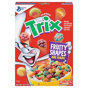 General Mills Trix Cereal 6 Fruity Shapes 303G