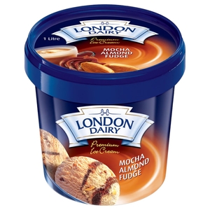 London Dairy Premium Mocha Almond Fudge Ice Cream 1L