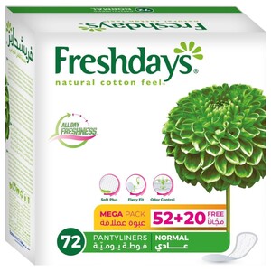 Freshdays Pantyliners Normal 52 +20 Free