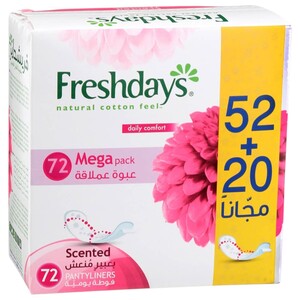 Freshdays Pantyliners Scented 52 +20 Free