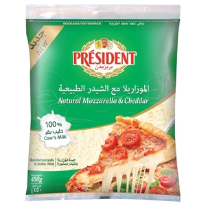 Président Mozzarella & Cheddar Cheese Shredded 450G