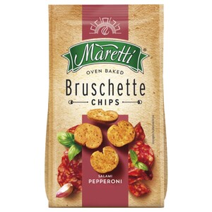 Maretti Bruschette Chips Oven Baked Salami Pepperoni 80G