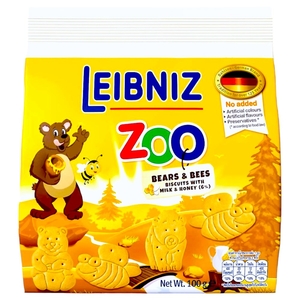 Bahlsen Leibniz Biscuits Zoo Bears & Bees 100G