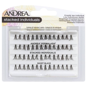 Andrea Lashes Stacked Individuals Short Black 2 Pack