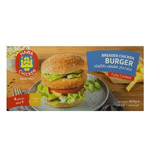 Hawa Chicken Frozen Breaded Chicken Burger 4 Pieces 440G
