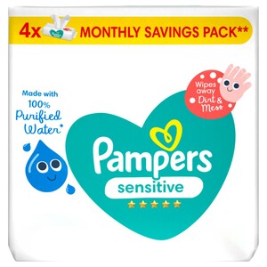 Pampers Sensitive Baby Wipes 56 Sheets 4 Pieces