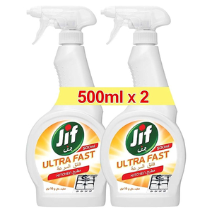 Jif Ultra Fast Kitchen Spray 500Ml X2 -15% Off