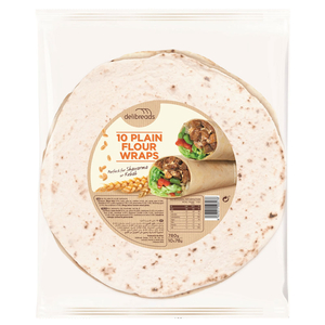 Deli Sun Breads 10 Plain Flour Wraps 780G