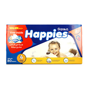 Happies Stylish&Secure Large 80D +Wipes Free