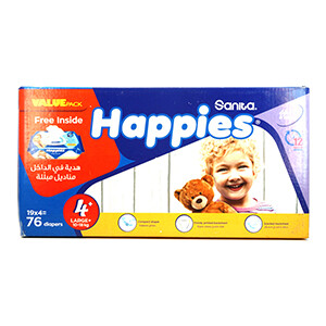 Happies Stylish&Secure Large 76D +Wipes Free