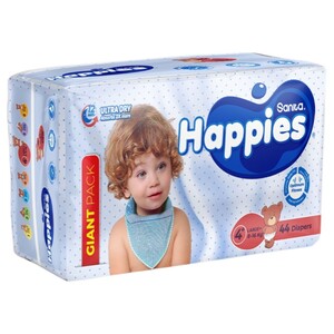 Happies Diapers Giant Pack Size 4+ 8-16Kg 44 Pieces