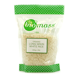 Biomass Organic Long Grain White Rice 454G
