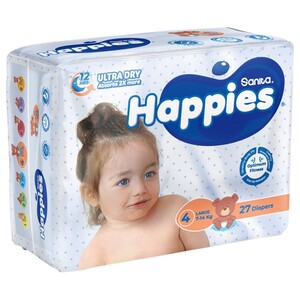 Happies Safe & Secure Large 7-14 Kg 27 Diapers